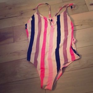 One piece striped swimsuit